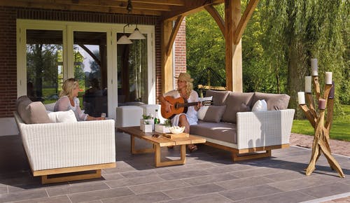 Women enjoying their patio