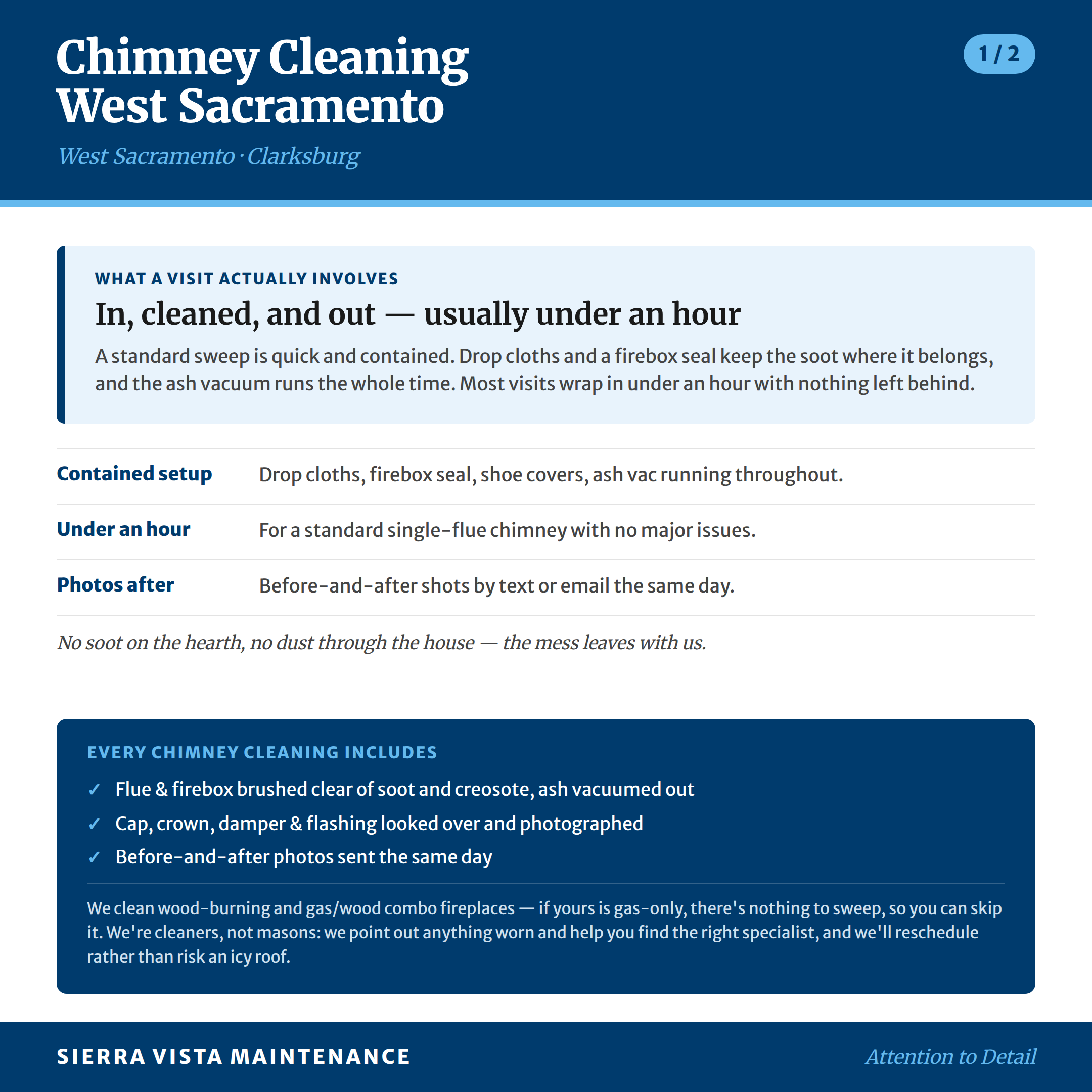 Chimney Cleaning in West Sacramento: What a chimney sweep visit involves