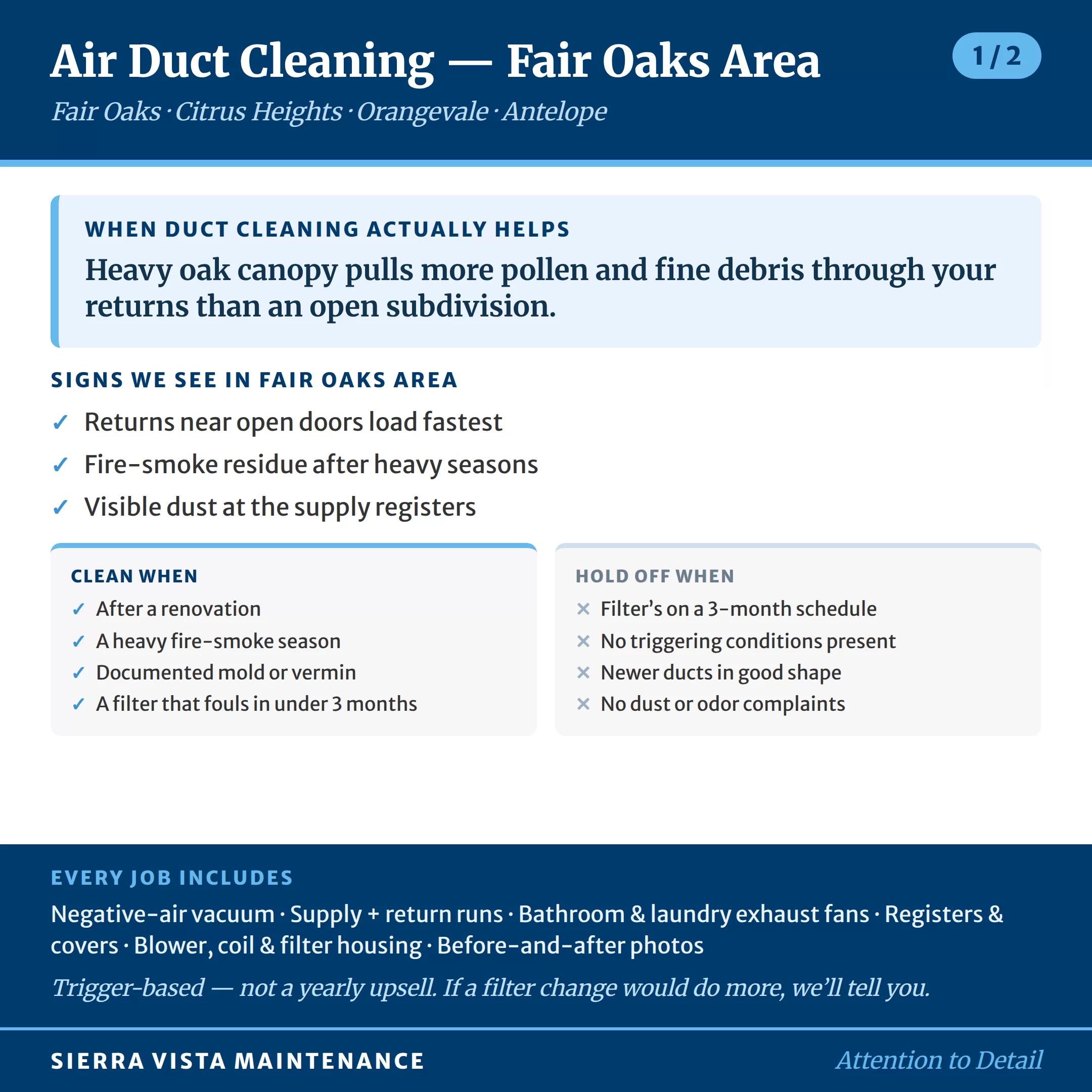 air-duct-cleaning-fair-oaks-area-factsheet-1 Fair Oaks, Orangevale & Citrus Heights: When Duct Cleaning Actually Helps